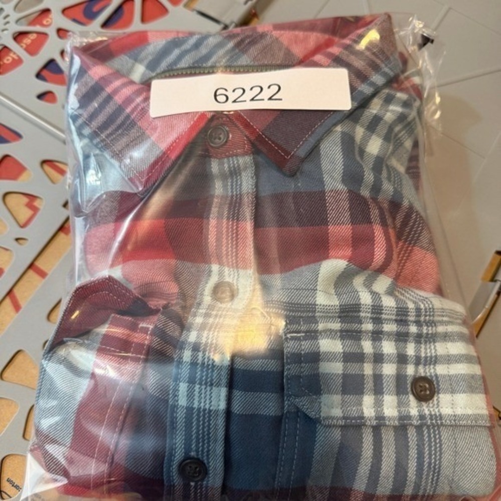 ExOfficio Flannel Shirt Womens M Plaid Button Up Long Sleeve - Picture 10 of 10